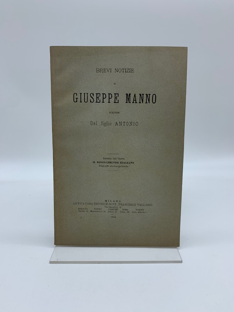 Brevi notizie di Giuseppe Manno scritte dal figlio Antonio